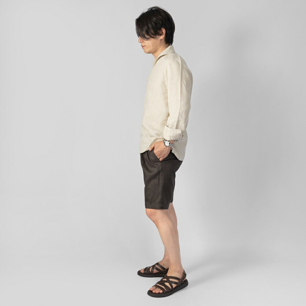 デヴォレ インチピット DEVORE incipit ハーフパンツ リネン コットン D155-G049  ベージュ ホワイト ネイビー ブラック グレー ブラウン25春夏 ショーツ 短パン イタリア