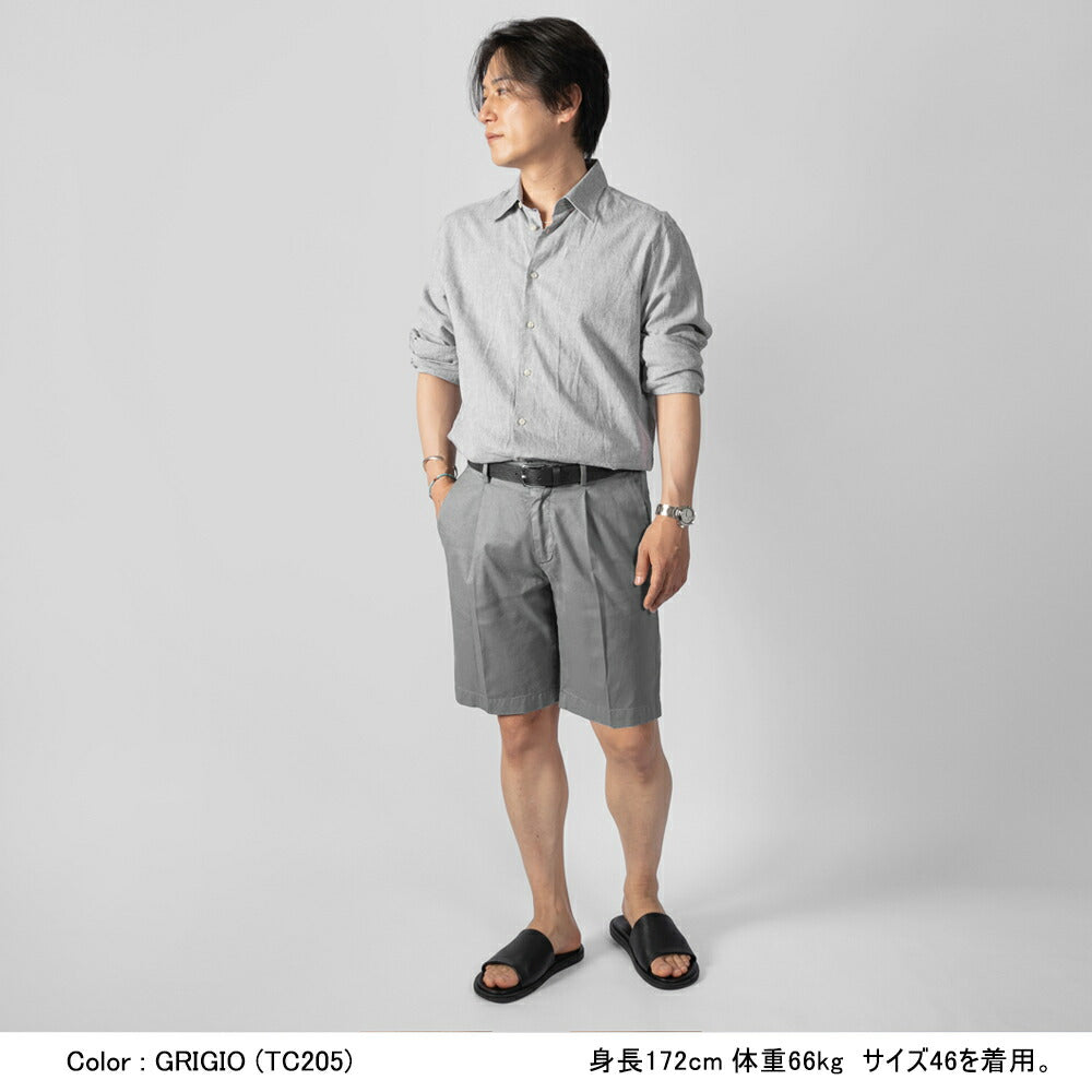 デヴォレ インチピット DEVORE incipit ハーフパンツ リネン コットン D155-G049  ベージュ ホワイト ネイビー ブラック グレー ブラウン25春夏 ショーツ 短パン イタリア