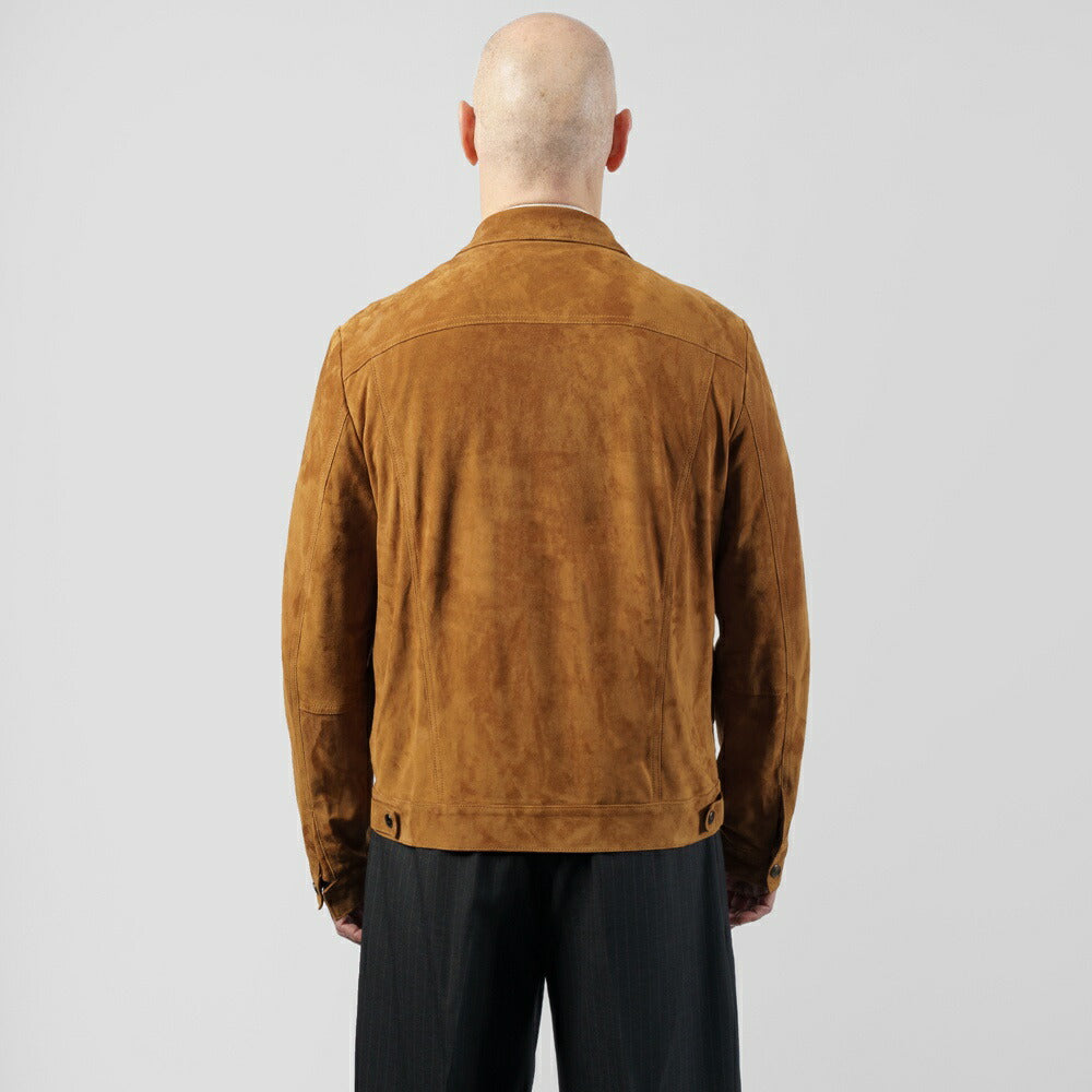 【アウトレット特価】ダクテ DACUTE Gジャン スエード トラッカージャケット シャツジャケット JEANS メンズ レザーシャツ シャツブルゾン レザー  ブラック ブラウン ベージュ ブルゾン ライトアウター Gジャンサードモデル ワークシャツ 革ジャケット イタリア