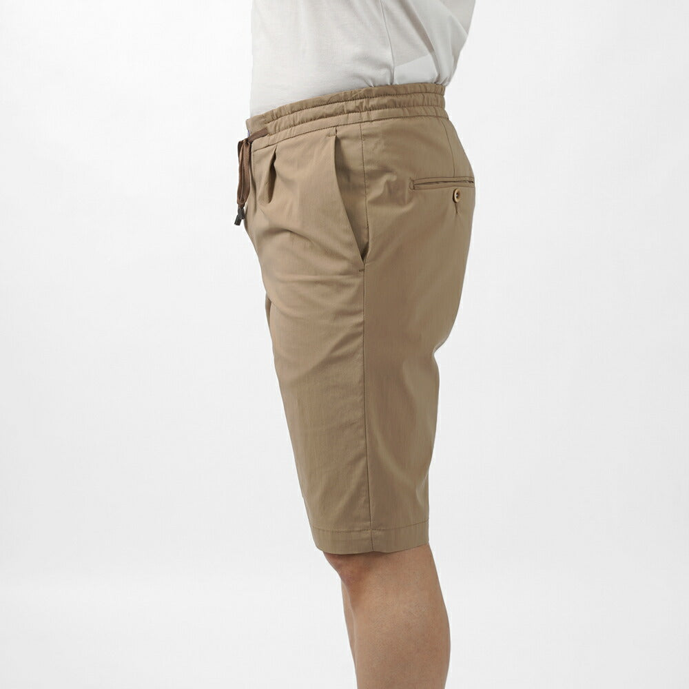 バルバッティ BARBATI ハーフパンツ B-DANIEL 125681 ワンプリーツ ストレッチ 25春夏 メンズ ショーツ ショートパンツ 短パン イタリア ブランド 春 夏 膝上 綿 コットン ナイロン スリム グリーン オフホワイト ベージュ ネイビー