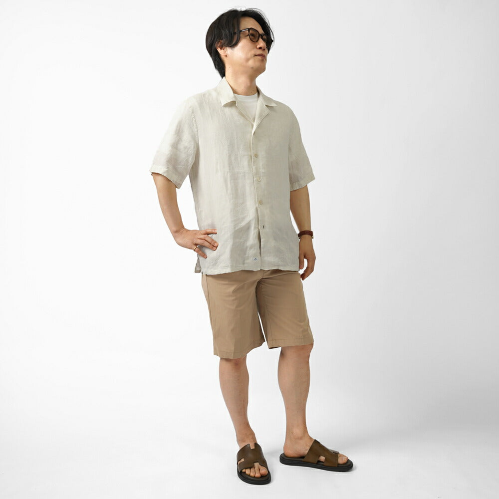 バルバッティ BARBATI ハーフパンツ B-DANIEL 125681 ワンプリーツ ストレッチ 25春夏 メンズ ショーツ ショートパンツ 短パン イタリア ブランド 春 夏 膝上 綿 コットン ナイロン スリム グリーン オフホワイト ベージュ ネイビー