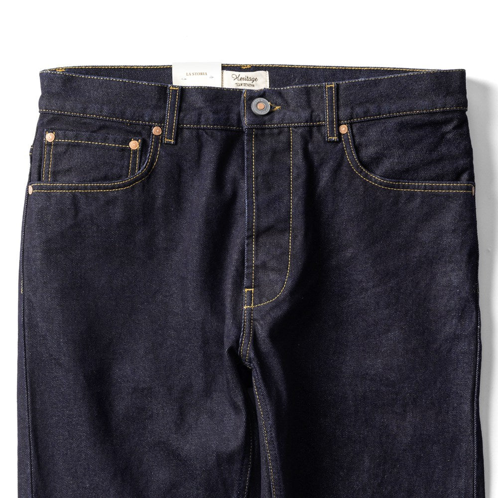 テラジェノバ TELA GENOVA デニム 5ポケット レギュラーフィット DAV05 BLUE AO DAVIDE REGULAR FIT コットン ヴィンテージ ビンテージ ストレート セルビッジ 25春夏 メンズ デニムパンツ イタリアンデニム カジュアル ワンウォッシュ インディゴブルー ネイビー ブルー