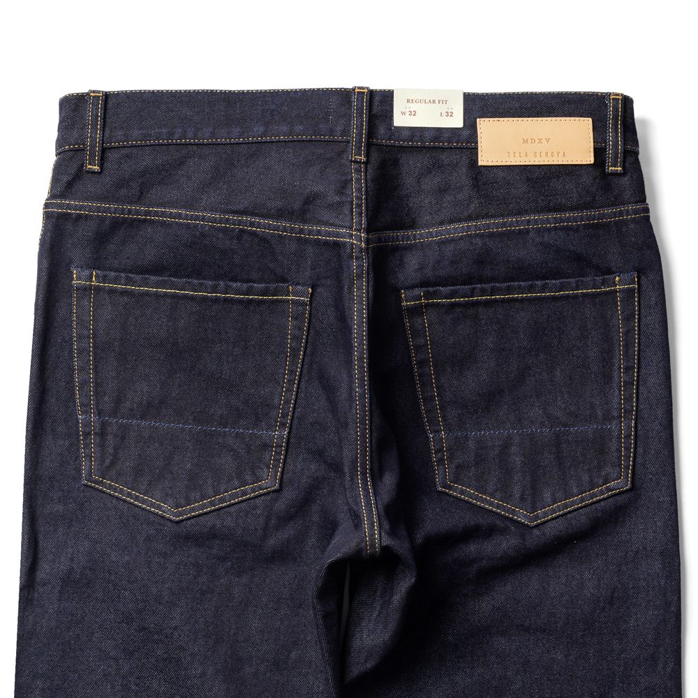 テラジェノバ TELA GENOVA デニム 5ポケット レギュラーフィット DAV05 BLUE AO DAVIDE REGULAR FIT コットン ヴィンテージ ビンテージ ストレート セルビッジ 25春夏 メンズ デニムパンツ イタリアンデニム カジュアル ワンウォッシュ インディゴブルー ネイビー ブルー
