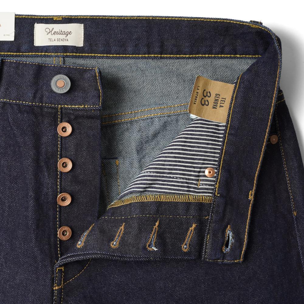 テラジェノバ TELA GENOVA デニム 5ポケット レギュラーフィット DAV05 BLUE AO DAVIDE REGULAR FIT コットン ヴィンテージ ビンテージ ストレート セルビッジ 25春夏 メンズ デニムパンツ イタリアンデニム カジュアル ワンウォッシュ インディゴブルー ネイビー ブルー