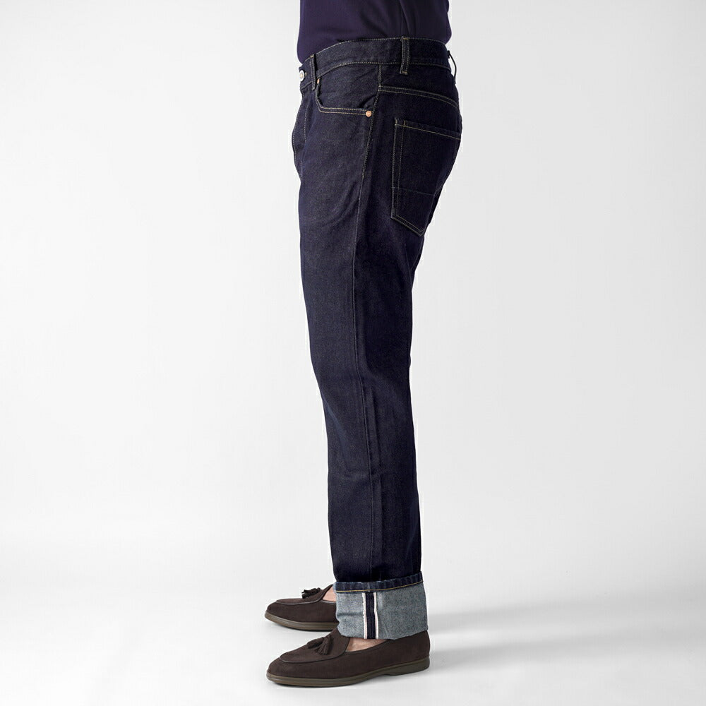 テラジェノバ TELA GENOVA デニム 5ポケット レギュラーフィット DAV05 BLUE AO DAVIDE REGULAR FIT コットン ヴィンテージ ビンテージ ストレート セルビッジ 25春夏 メンズ デニムパンツ イタリアンデニム カジュアル ワンウォッシュ インディゴブルー ネイビー ブルー