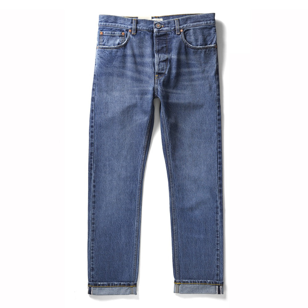 テラジェノバ TELA GENOVA デニム 5ポケット レギュラーフィット DAV05 BLUE NJ DAVIDE REGULAR FIT コットン ヴィンテージ ビンテージ ストレート セルビッジ 25春夏 メンズ デニムパンツ イタリアンデニム カジュアル ストーンウォッシュ ブルー