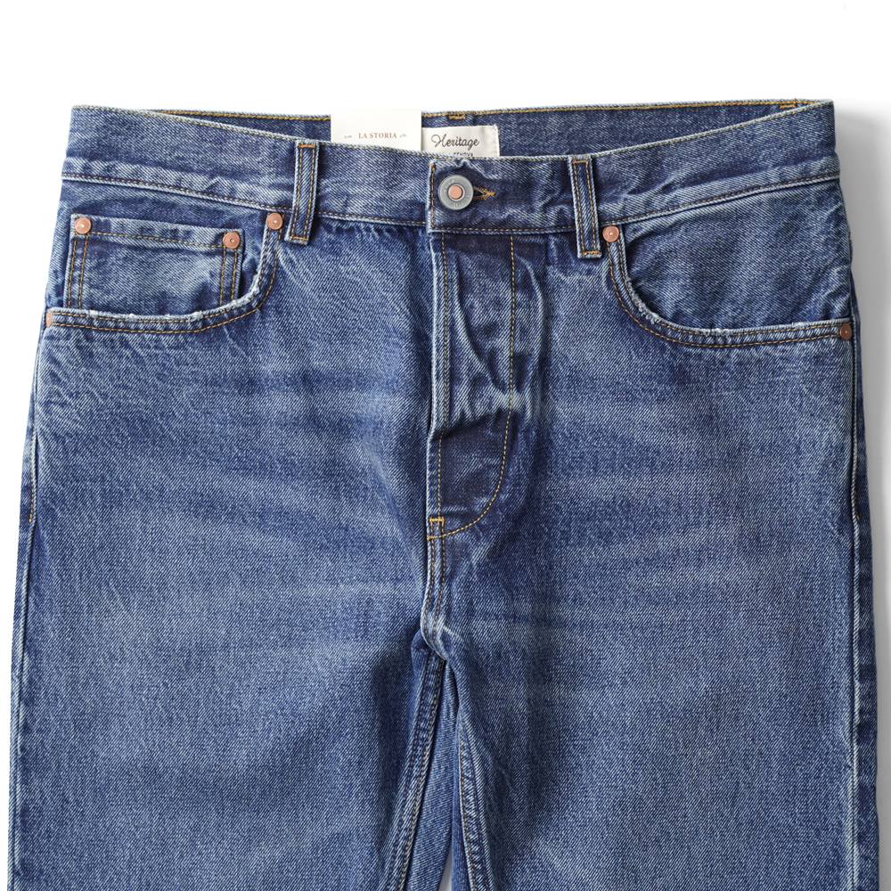 テラジェノバ TELA GENOVA デニム 5ポケット レギュラーフィット DAV05 BLUE NJ DAVIDE REGULAR FIT コットン ヴィンテージ ビンテージ ストレート セルビッジ 25春夏 メンズ デニムパンツ イタリアンデニム カジュアル ストーンウォッシュ ブルー