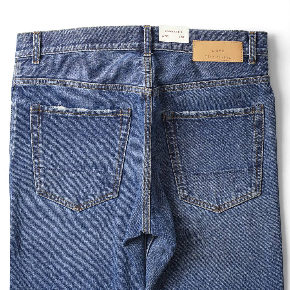 テラジェノバ TELA GENOVA デニム 5ポケット レギュラーフィット DAV05 BLUE NJ DAVIDE REGULAR FIT コットン ヴィンテージ ビンテージ ストレート セルビッジ 25春夏 メンズ デニムパンツ イタリアンデニム カジュアル ストーンウォッシュ ブルー