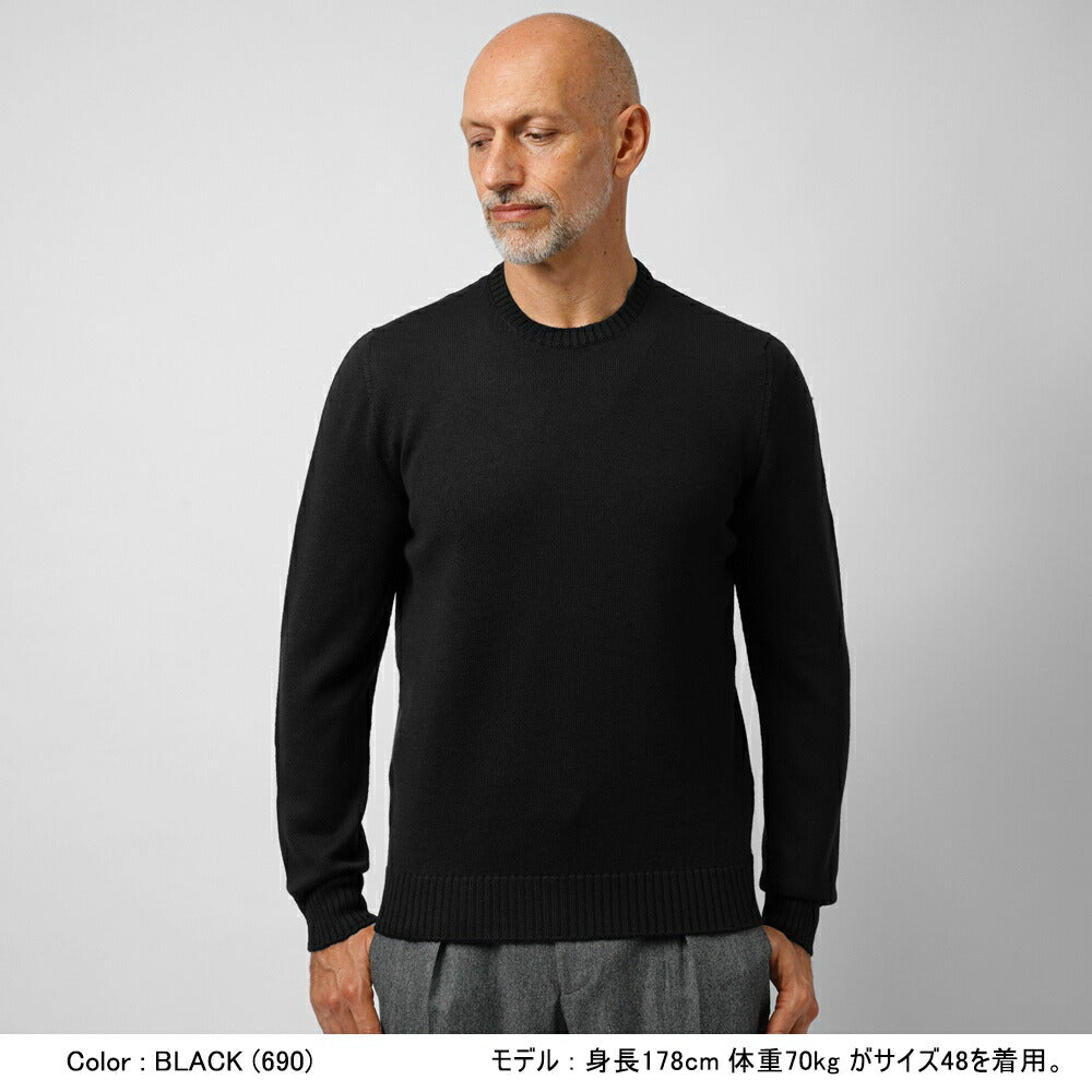 ドルモア DRUMOHR ニット クルーネック ミドルゲージ M103 ニットセーター メンズニット ミドルゲージニット メンズニットセーター 丸首セーター 丸首 メンズ セーター Uネック ウール100% 上質 イタリア 男性 紳士 ブラック ネイビー オフホワイト グレー エクリュ ワイン