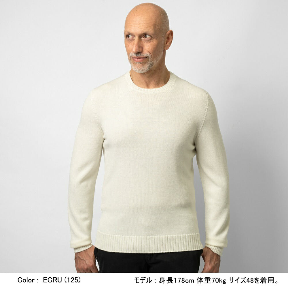 ドルモア DRUMOHR ニット クルーネック ミドルゲージ M103 ニットセーター メンズニット ミドルゲージニット メンズニットセーター 丸首セーター 丸首 メンズ セーター Uネック ウール100% 上質 イタリア 男性 紳士 ブラック ネイビー オフホワイト グレー エクリュ ワイン