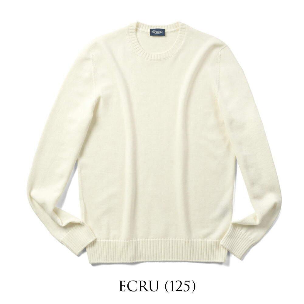 ドルモア DRUMOHR ニット クルーネック ミドルゲージ M103 ニットセーター メンズニット ミドルゲージニット メンズニットセーター 丸首セーター 丸首 メンズ セーター Uネック ウール100% 上質 イタリア 男性 紳士 ブラック ネイビー オフホワイト グレー エクリュ ワイン