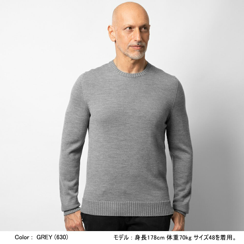 ドルモア DRUMOHR ニット クルーネック ミドルゲージ M103 ニットセーター メンズニット ミドルゲージニット メンズニットセーター 丸首セーター 丸首 メンズ セーター Uネック ウール100% 上質 イタリア 男性 紳士 ブラック ネイビー オフホワイト グレー エクリュ ワイン