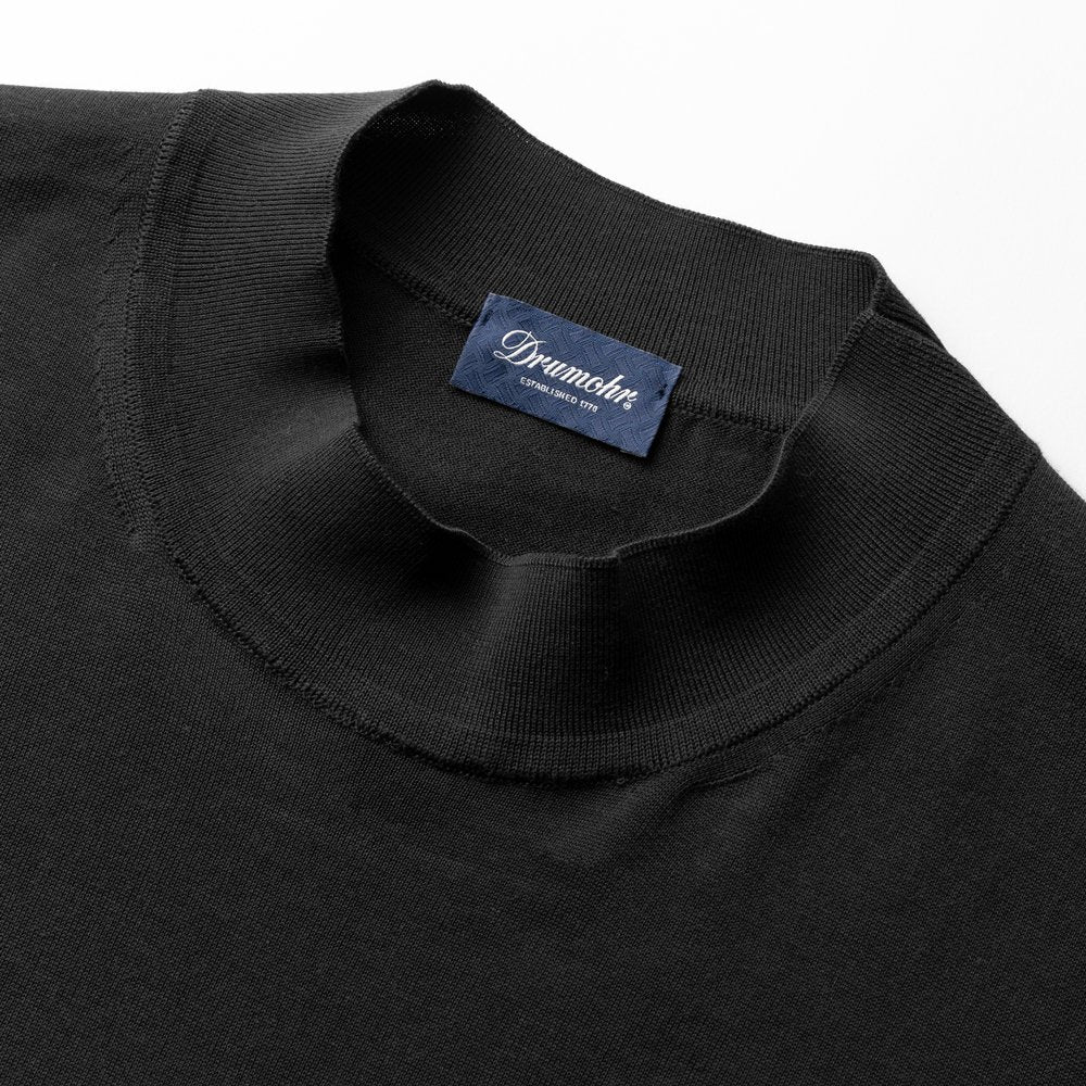 ドルモア DRUMOHR ニットTシャツ モックネック D0GN124 半袖 ハイゲージ コットン ブラック ネイビー ホワイト 24春夏 メンズ カットソー サマーニット コットン コットンニット ニット Tシャツ メンズ 半袖ニット