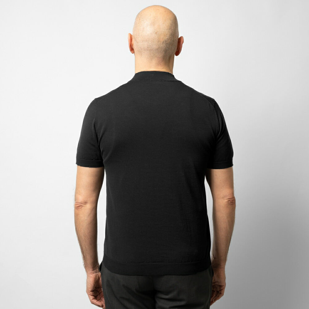 ドルモア DRUMOHR ニットTシャツ モックネック D0GN124 半袖 ハイゲージ コットン ブラック ネイビー ホワイト 24春夏 メンズ カットソー サマーニット コットン コットンニット ニット Tシャツ メンズ 半袖ニット