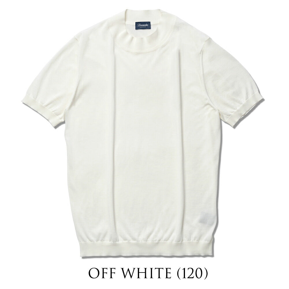 ドルモア DRUMOHR ニットTシャツ モックネック D0GN124 半袖 ハイゲージ コットン ブラック ネイビー ホワイト 24春夏 メンズ カットソー サマーニット コットン コットンニット ニット Tシャツ メンズ 半袖ニット