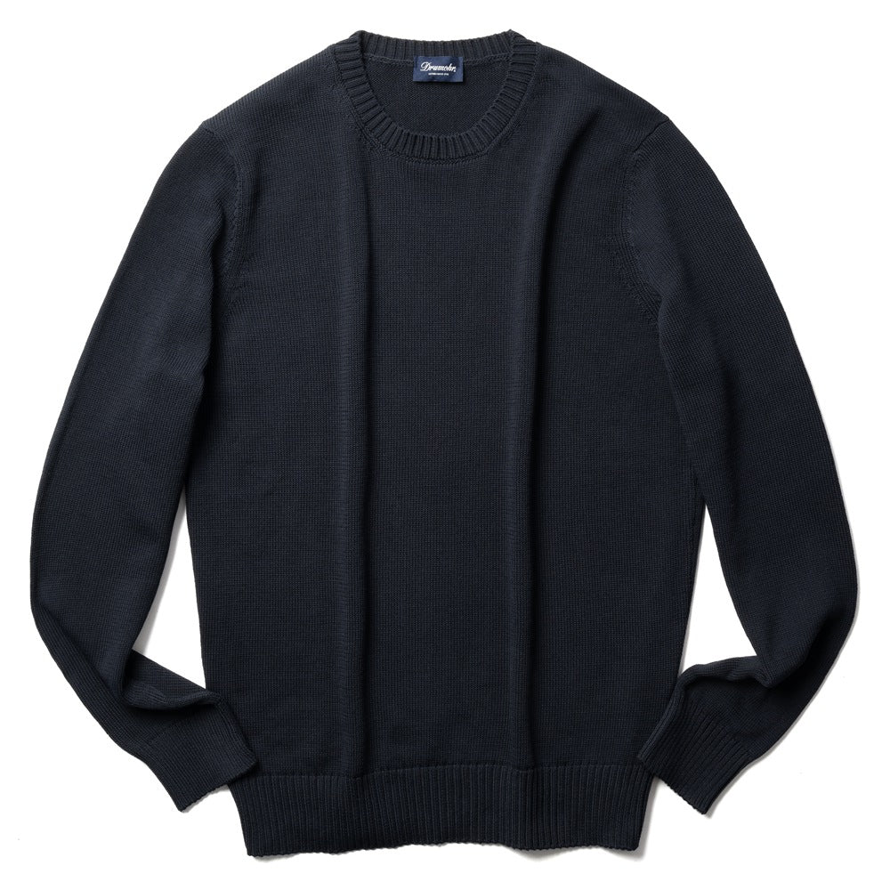 ドルモア DRUMOHR ニット クルーネック ミドルゲージ D8Z103 ブラック ネイビー オフホワイト 24春夏 メンズ セーター コットン