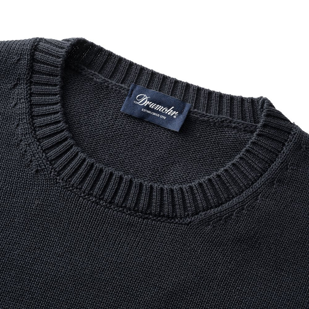 ドルモア DRUMOHR ニット クルーネック ミドルゲージ D8Z103 ブラック ネイビー オフホワイト 24春夏 メンズ セーター コットン