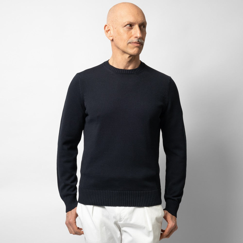 ドルモア DRUMOHR ニット クルーネック ミドルゲージ D8Z103 ブラック ネイビー オフホワイト 24春夏 メンズ セーター コットン