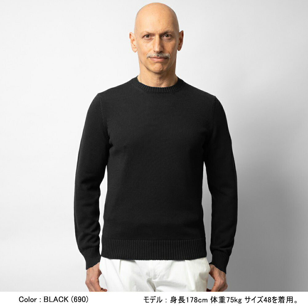 ドルモア DRUMOHR ニット クルーネック ミドルゲージ D8Z103 ブラック ネイビー オフホワイト 24春夏 メンズ セーター コットン