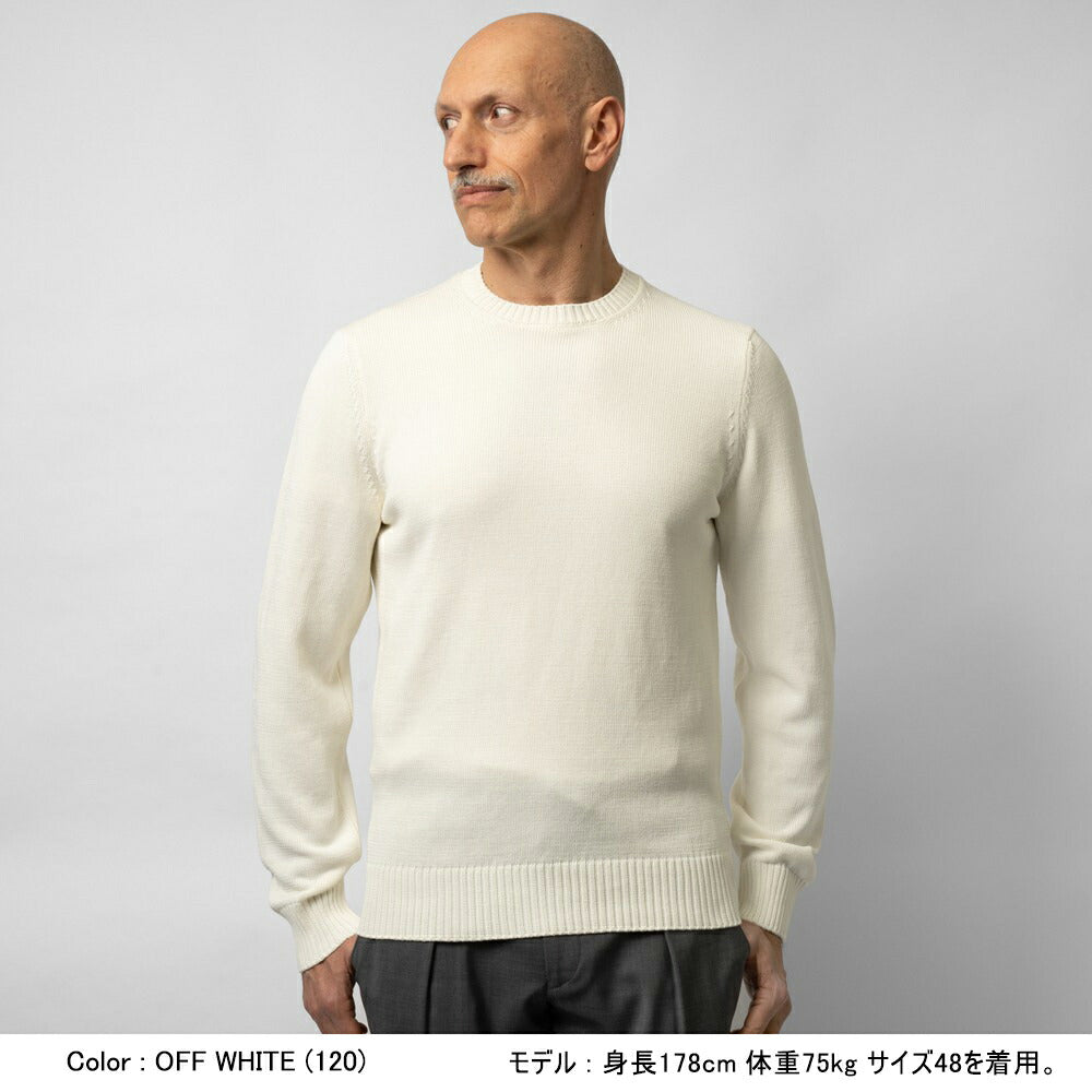 ドルモア DRUMOHR ニット クルーネック ミドルゲージ D8Z103 ブラック ネイビー オフホワイト 24春夏 メンズ セーター コットン