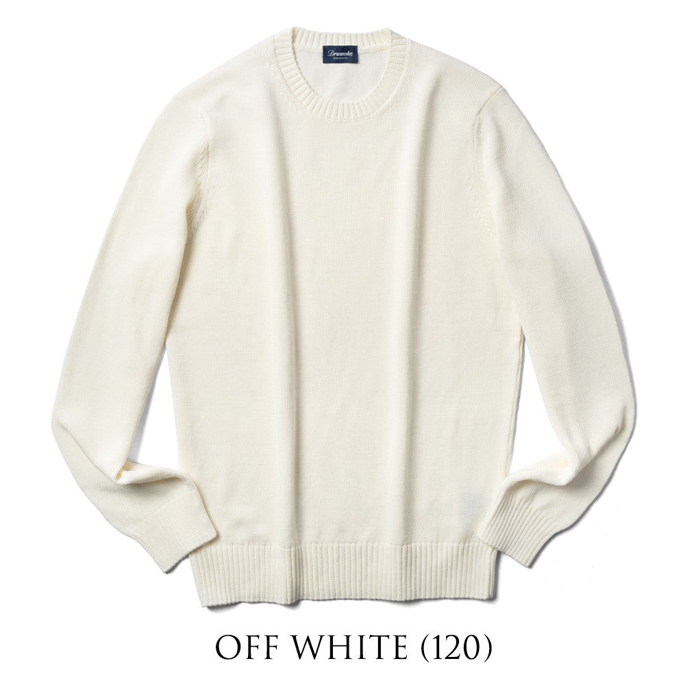 ドルモア DRUMOHR ニット クルーネック ミドルゲージ D8Z103 ブラック ネイビー オフホワイト 24春夏 メンズ セーター コットン