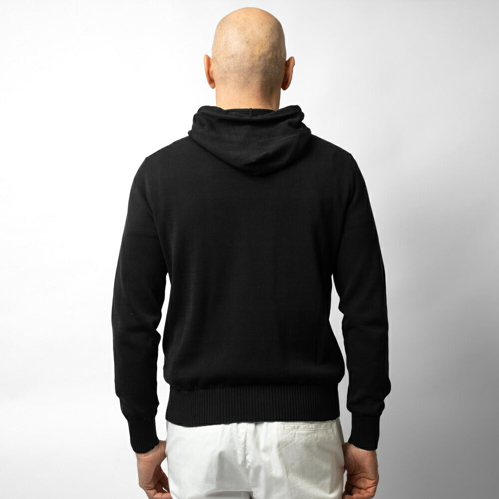 ドルモア DRUMOHR ニットフーディ コットン ミドルゲージ Z303C ブラック ネイビー オフホワイト 23春夏 メンズ セーター パーカー フード  ニット コットン