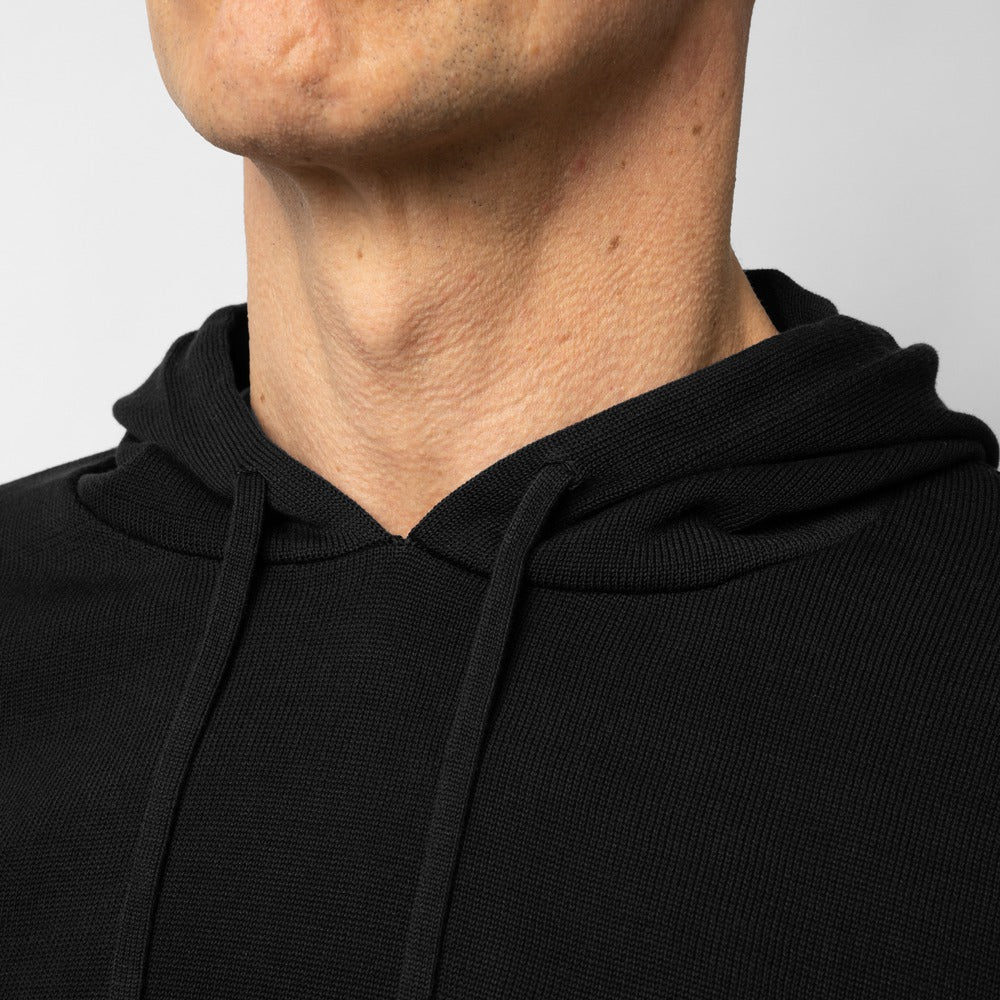 ドルモア DRUMOHR ニットフーディ コットン ミドルゲージ Z303C ブラック ネイビー オフホワイト 23春夏 メンズ セーター パーカー フード  ニット コットン