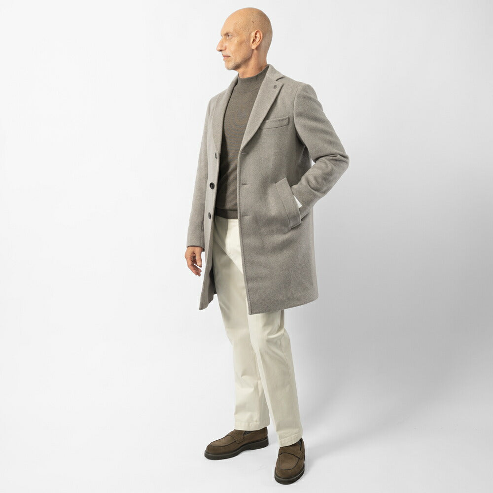 ブレラス BRERAS カシミア チェスターコート シングル DUBLINO-C909 25AW 25秋冬 テーラード コート カシミヤ メンズ ビジネス ブランド アンフィニッシュ センターベンツ 高級 クラシコ イタリア