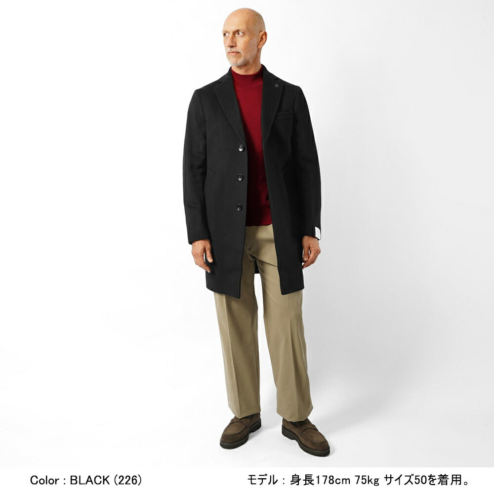 ブレラス BRERAS カシミア チェスターコート シングル DUBLINO-C909 25AW 25秋冬 テーラード コート カシミヤ メンズ ビジネス ブランド アンフィニッシュ センターベンツ 高級 クラシコ イタリア