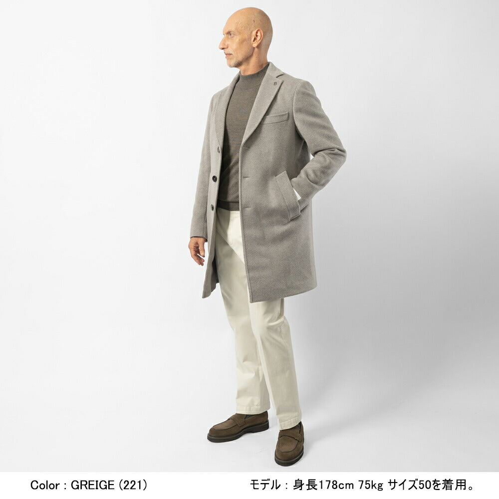 ブレラス BRERAS カシミア チェスターコート シングル DUBLINO-C909 25AW 25秋冬 テーラード コート カシミヤ メンズ ビジネス ブランド アンフィニッシュ センターベンツ 高級 クラシコ イタリア