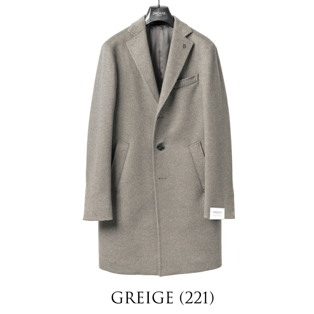 ブレラス BRERAS カシミア チェスターコート シングル DUBLINO-C909 25AW 25秋冬 テーラード コート カシミヤ メンズ ビジネス ブランド アンフィニッシュ センターベンツ 高級 クラシコ イタリア