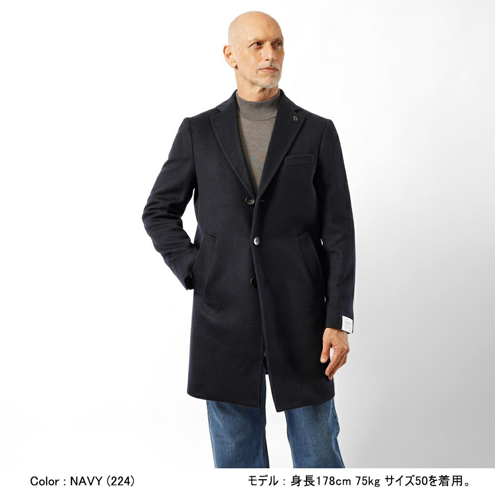 ブレラス BRERAS カシミア チェスターコート シングル DUBLINO-C909 25AW 25秋冬 テーラード コート カシミヤ メンズ ビジネス ブランド アンフィニッシュ センターベンツ 高級 クラシコ イタリア