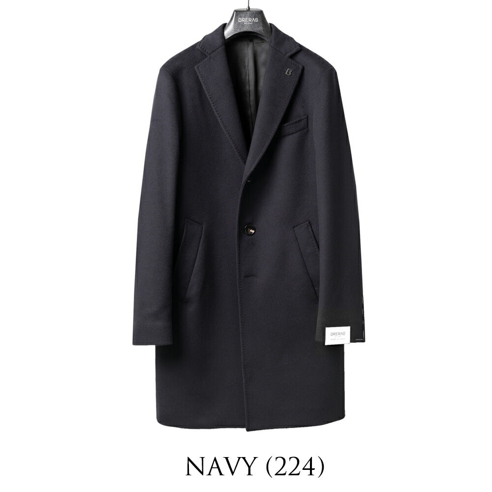 ブレラス BRERAS カシミア チェスターコート シングル DUBLINO-C909 25AW 25秋冬 テーラード コート カシミヤ メンズ ビジネス ブランド アンフィニッシュ センターベンツ 高級 クラシコ イタリア