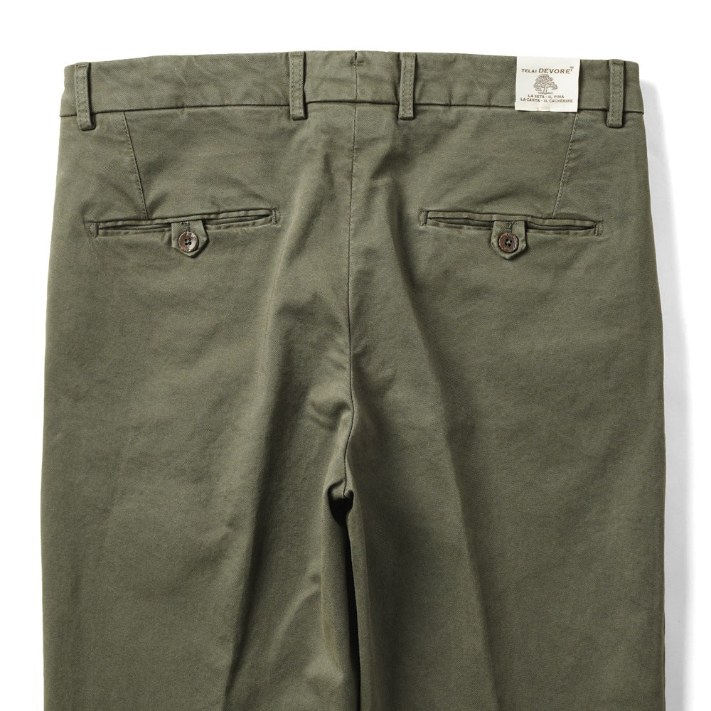 デヴォレ インチピット DEVORE incipit チノ セミワイド DVR5-G034 パンツ コットン ギャバジン カーキ ベージュ ブラック オフホワイト 25秋冬 メンズ ストレッチ テーパード チノパンツ チノ イタリア