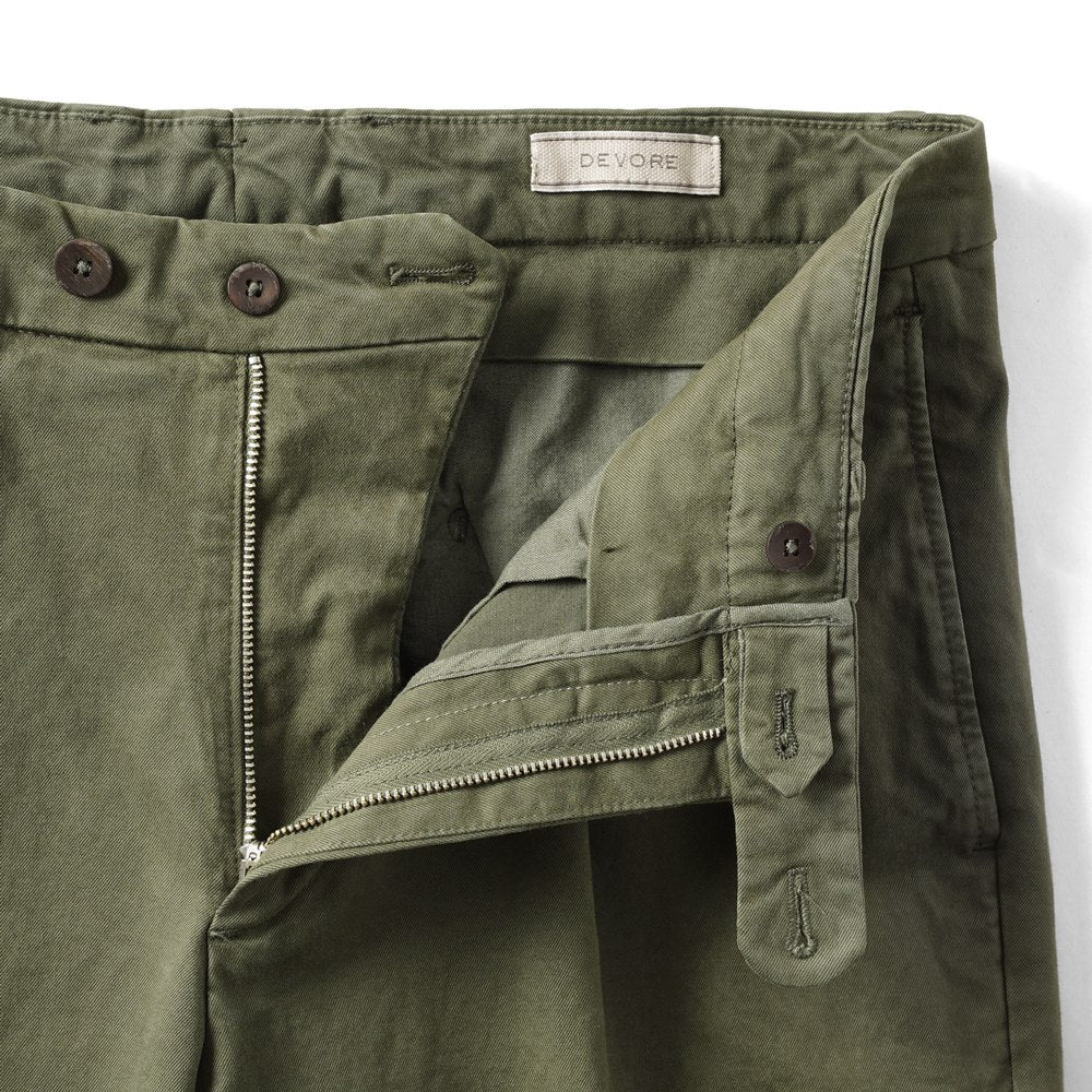 デヴォレ インチピット DEVORE incipit チノ セミワイド DVR5-G034 パンツ コットン ギャバジン カーキ ベージュ ブラック オフホワイト 25秋冬 メンズ ストレッチ テーパード チノパンツ チノ イタリア