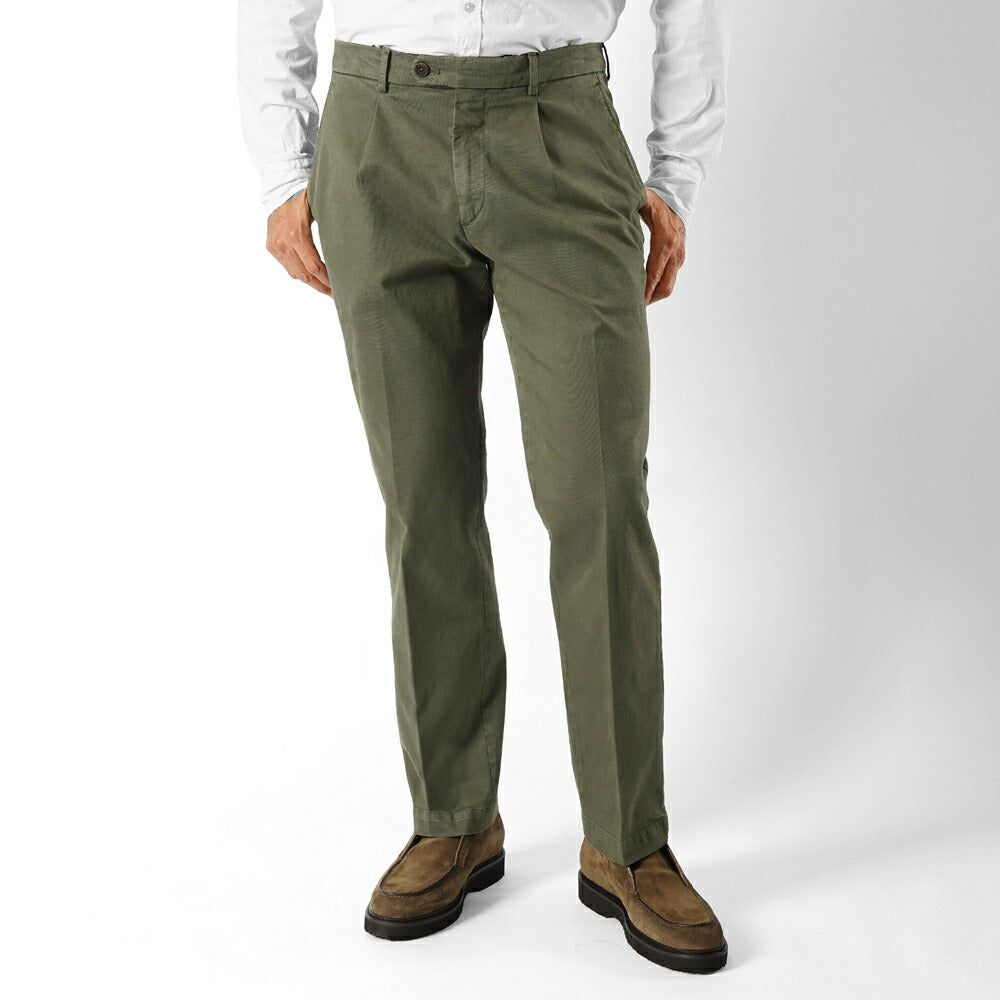 デヴォレ インチピット DEVORE incipit チノ セミワイド DVR5-G034 パンツ コットン ギャバジン カーキ ベージュ ブラック オフホワイト 25秋冬 メンズ ストレッチ テーパード チノパンツ チノ イタリア