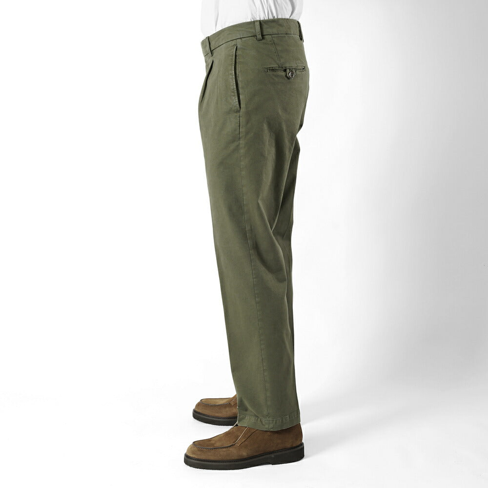 デヴォレ インチピット DEVORE incipit チノ セミワイド DVR5-G034 パンツ コットン ギャバジン カーキ ベージュ ブラック オフホワイト 25秋冬 メンズ ストレッチ テーパード チノパンツ チノ イタリア