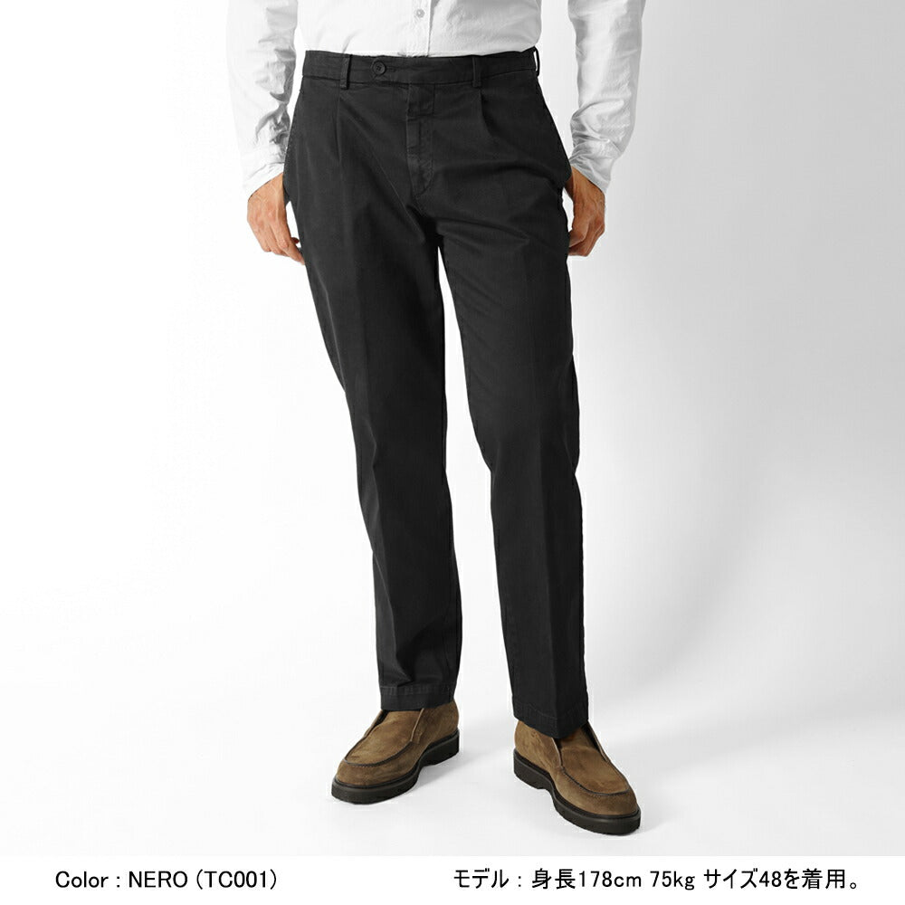 デヴォレ インチピット DEVORE incipit チノ セミワイド DVR5-G034 パンツ コットン ギャバジン カーキ ベージュ ブラック オフホワイト 25秋冬 メンズ ストレッチ テーパード チノパンツ チノ イタリア