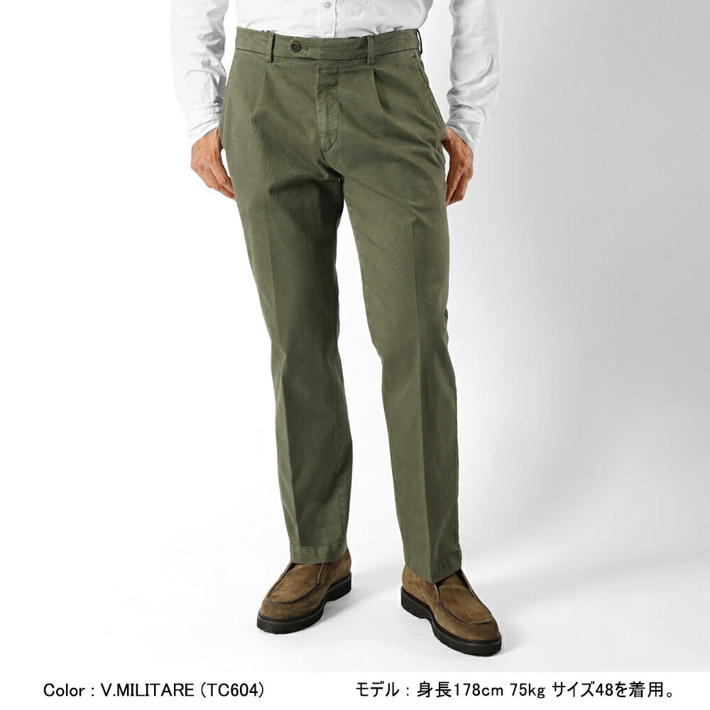 デヴォレ インチピット DEVORE incipit チノ セミワイド DVR5-G034 パンツ コットン ギャバジン カーキ ベージュ ブラック オフホワイト 25秋冬 メンズ ストレッチ テーパード チノパンツ チノ イタリア