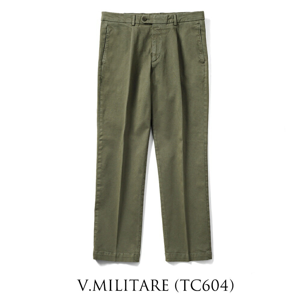 デヴォレ インチピット DEVORE incipit チノ セミワイド DVR5-G034 パンツ コットン ギャバジン カーキ ベージュ ブラック オフホワイト 25秋冬 メンズ ストレッチ テーパード チノパンツ チノ イタリア