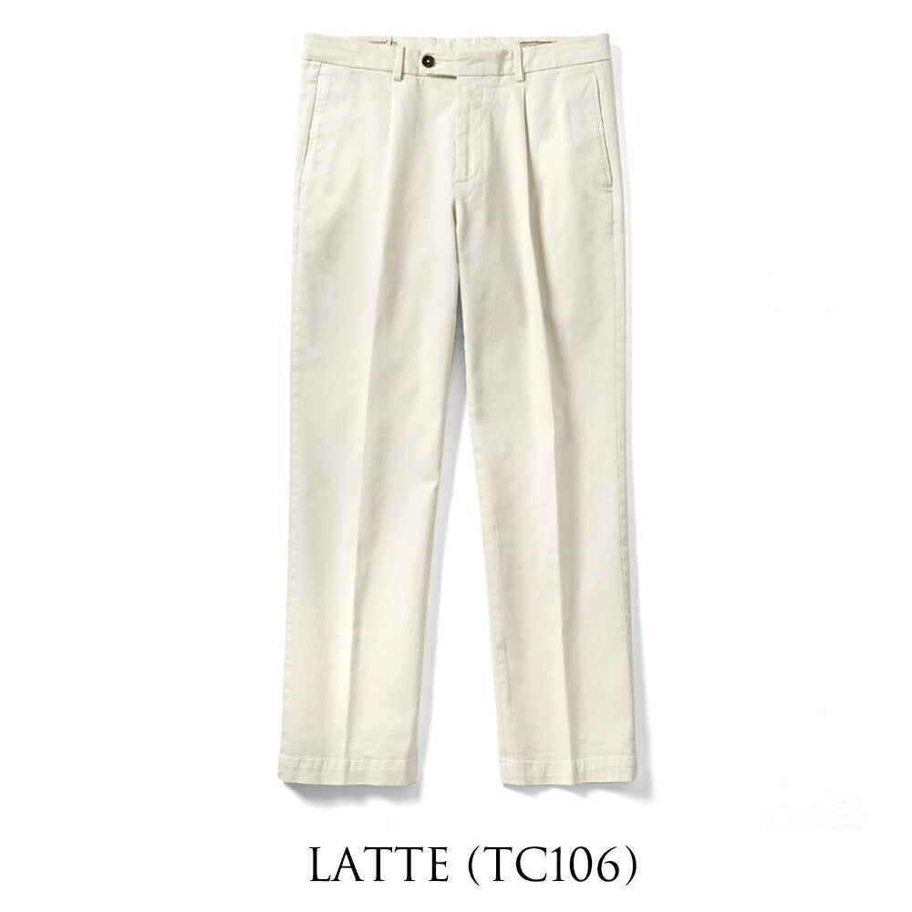 デヴォレ インチピット DEVORE incipit チノ セミワイド DVR5-G034 パンツ コットン ギャバジン カーキ ベージュ ブラック オフホワイト 25秋冬 メンズ ストレッチ テーパード チノパンツ チノ イタリア