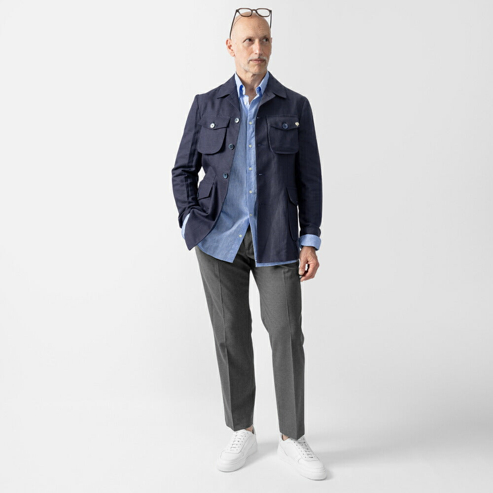 デヴォレ インチピット DEVORE incipit スラックス DVR5C-W2007 ウール ポリエステル グレー ライトブラウン 25春夏 メンズ ストレッチ テーパード チノパンツ チノ イタリア