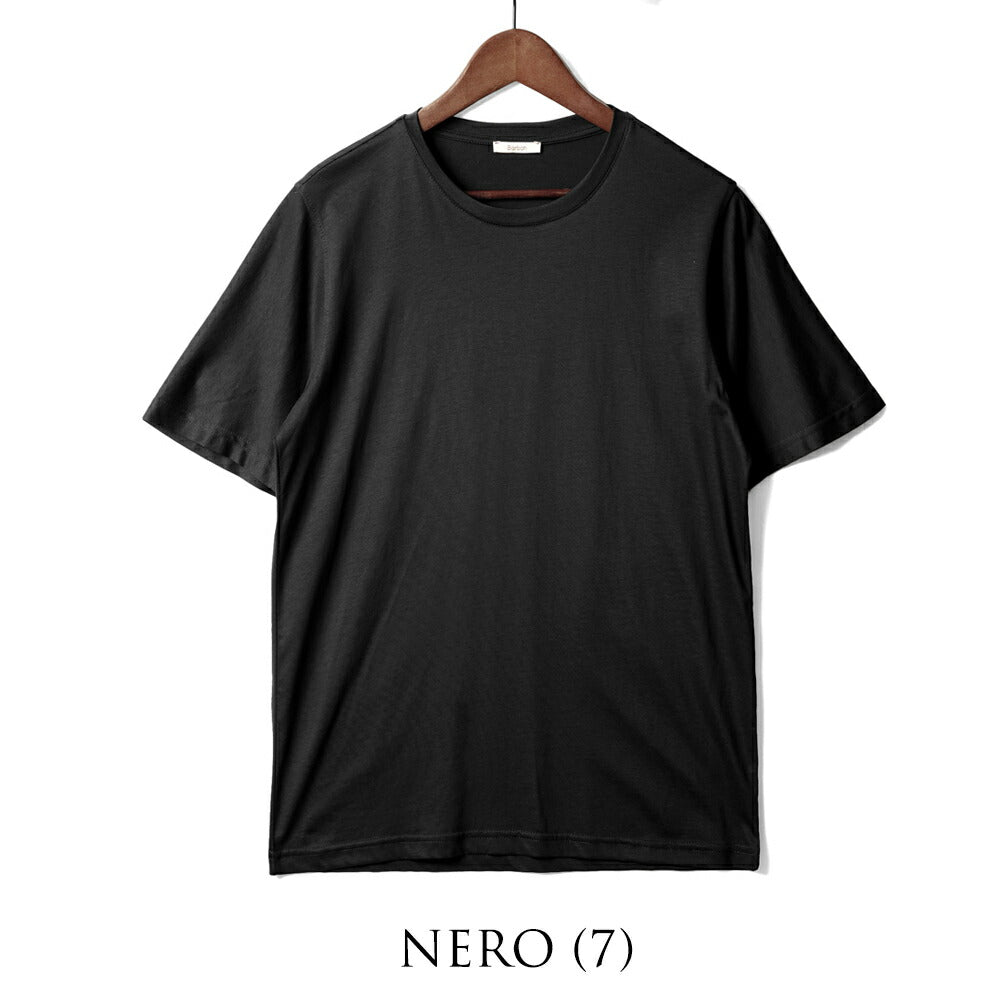 バルバッティ BARBATI Tシャツ 半袖 クルーネック EJ-B141 125028 ネイビー ブラック ホワイト カーキグリーン コットン 綿 25春夏 メンズ シンプル ブランド 無地 スリム 薄手 春 夏 カットソー カジュアル インナー メンズTシャツ 黒 白 イタリア