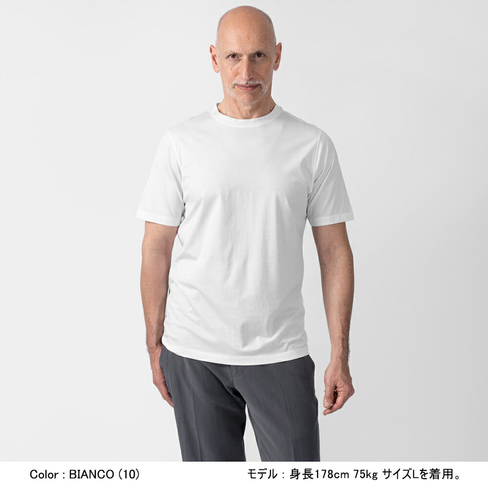 バルバッティ BARBATI Tシャツ 半袖 クルーネック EJ-B141 125028 ネイビー ブラック ホワイト カーキグリーン コットン 綿 25春夏 メンズ シンプル ブランド 無地 スリム 薄手 春 夏 カットソー カジュアル インナー メンズTシャツ 黒 白 イタリア