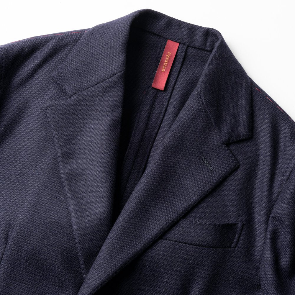 【返品不可】エルネスト ERNESTO ジャケット ネイビー DJP232311 B5029 / 6000 シングル テーラードジャケット 24秋冬 メンズ ビジネス ブランドサイドベンツ 高級 クラシコ イタリア 芯地なし