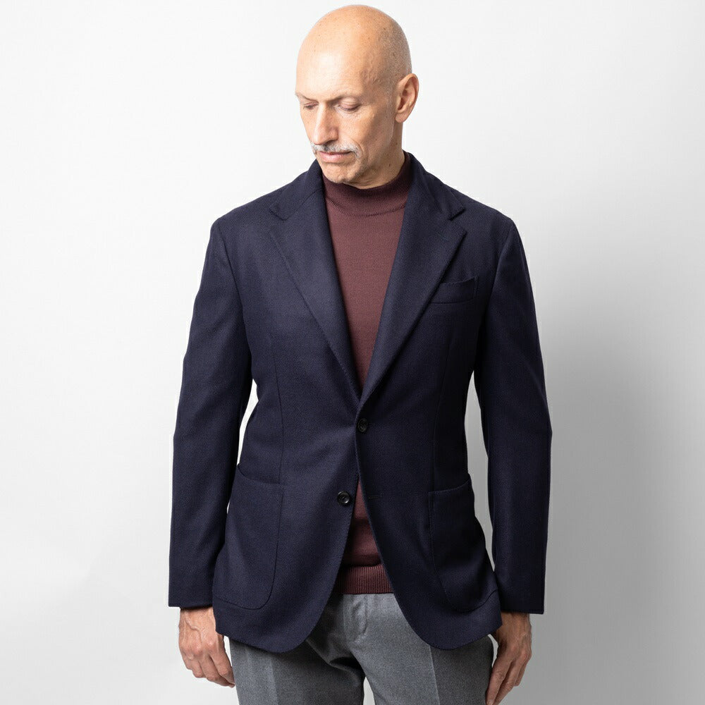 【返品不可】エルネスト ERNESTO ジャケット ネイビー DJP232311 B5029 / 6000 シングル テーラードジャケット 24秋冬 メンズ ビジネス ブランドサイドベンツ 高級 クラシコ イタリア 芯地なし