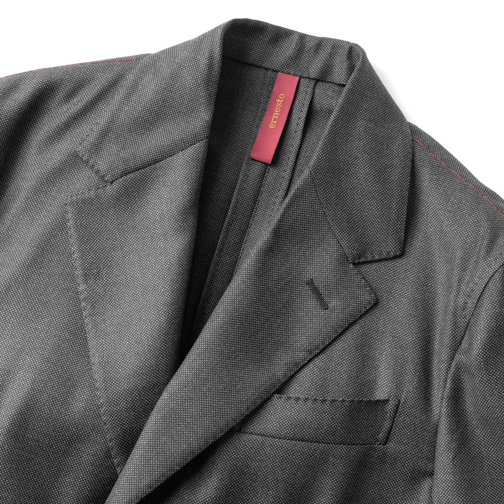 【返品不可】エルネスト ERNESTO ジャケット グレー DJP232311 C4124D / 5000 シングル テーラードジャケット 24秋冬 メンズ ビジネス ブランド サイドベンツ 高級 クラシコ イタリア 芯地なし