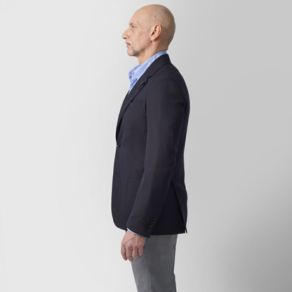 ラルディーニ LARDINI ジャケット ホップサック ROMA ローマ ネイビー ES6202E-ESEL64703 25SS 25春夏 シングル テーラードジャケット ホップサック ウール メンズ ビジネス ブランド開き見せ 2ボタンシングル サイドベンツ 高級 クラシコ イタリア