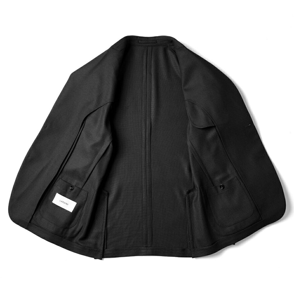 ラルディーニ LARDINI ジャケット ブラック ES949E-ESIF64504 25SS 25春夏 シングル テーラードジャケット ホップサック ウール メンズ ビジネス ブランド 開き見せ 2ボタンシングル サイドベンツ 高級 クラシコ イタリア