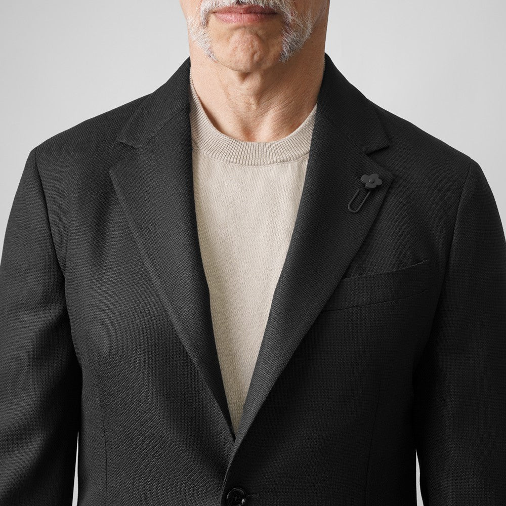 ラルディーニ LARDINI ジャケット ブラック ES949E-ESIF64504 25SS 25春夏 シングル テーラードジャケット ホップサック ウール メンズ ビジネス ブランド 開き見せ 2ボタンシングル サイドベンツ 高級 クラシコ イタリア